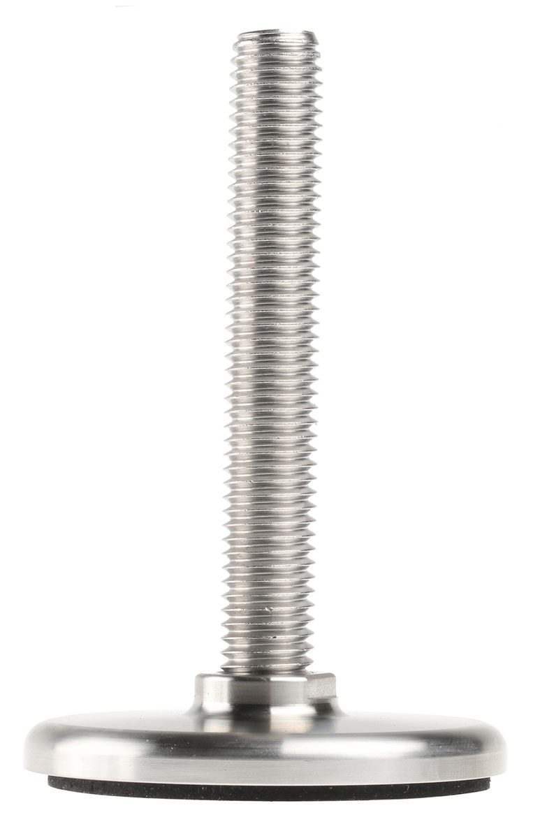 a315001 Nu-Tech Engineering M12 60 mm Dia. Adjustable Foot, Stainless Steel, 1250 kg Static Load Capacity