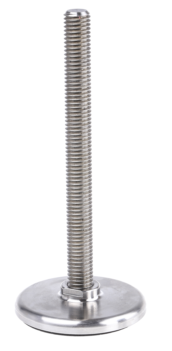 Nu-Tech Engineering M12 60 mm Dia. Adjustable Foot, Stainless Steel, 1250 kg Static Load Capacity