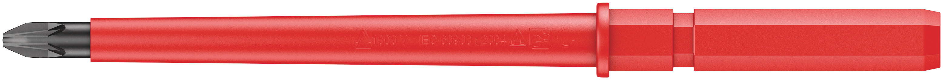 Wera Pozidriv Insulated Screwdriver Blade, PZ2 Tip, 154 mm Blade, VDE/1000V