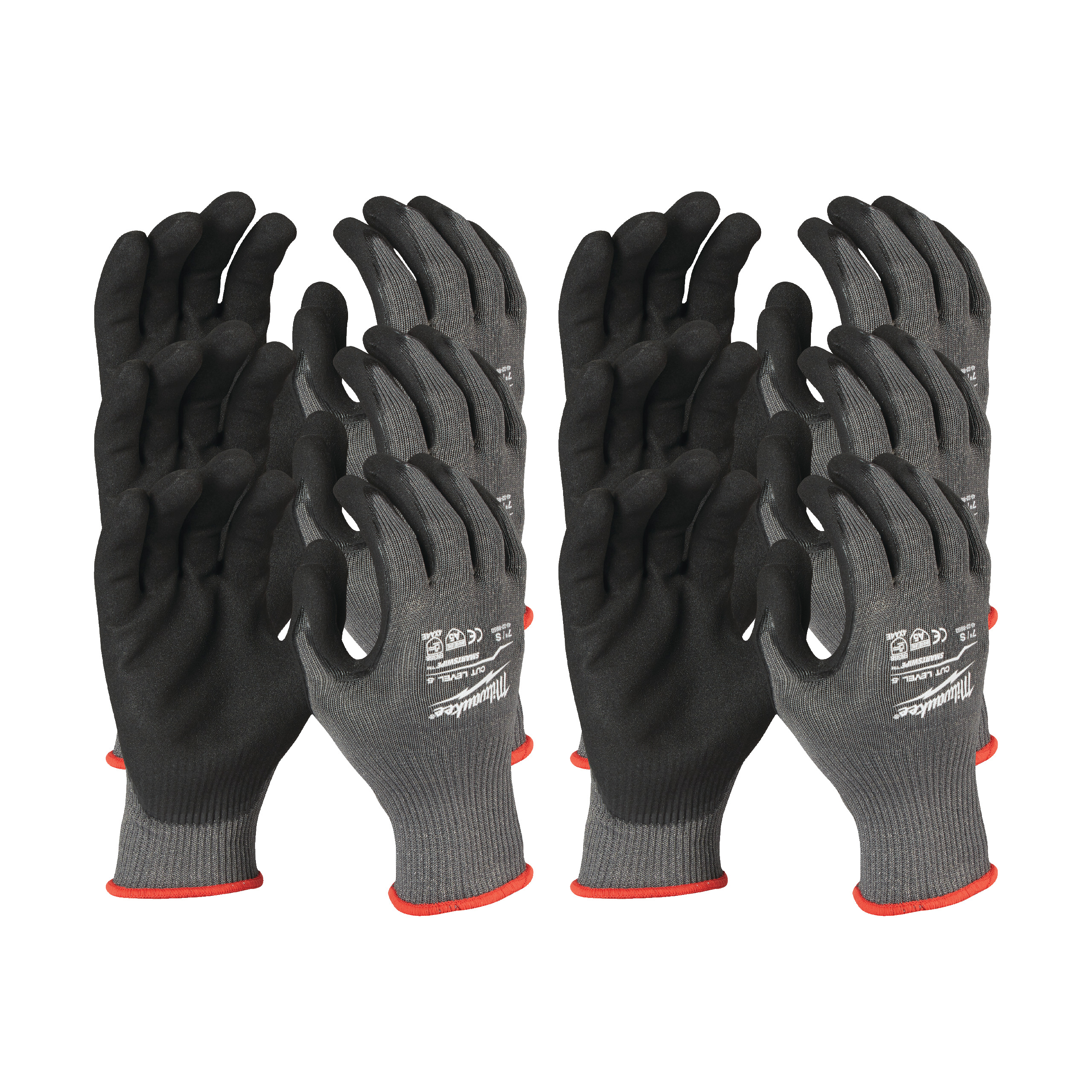Milwaukee Cute Black, Grey Nitrile Nitrile Work Gloves, Nitrile Coating