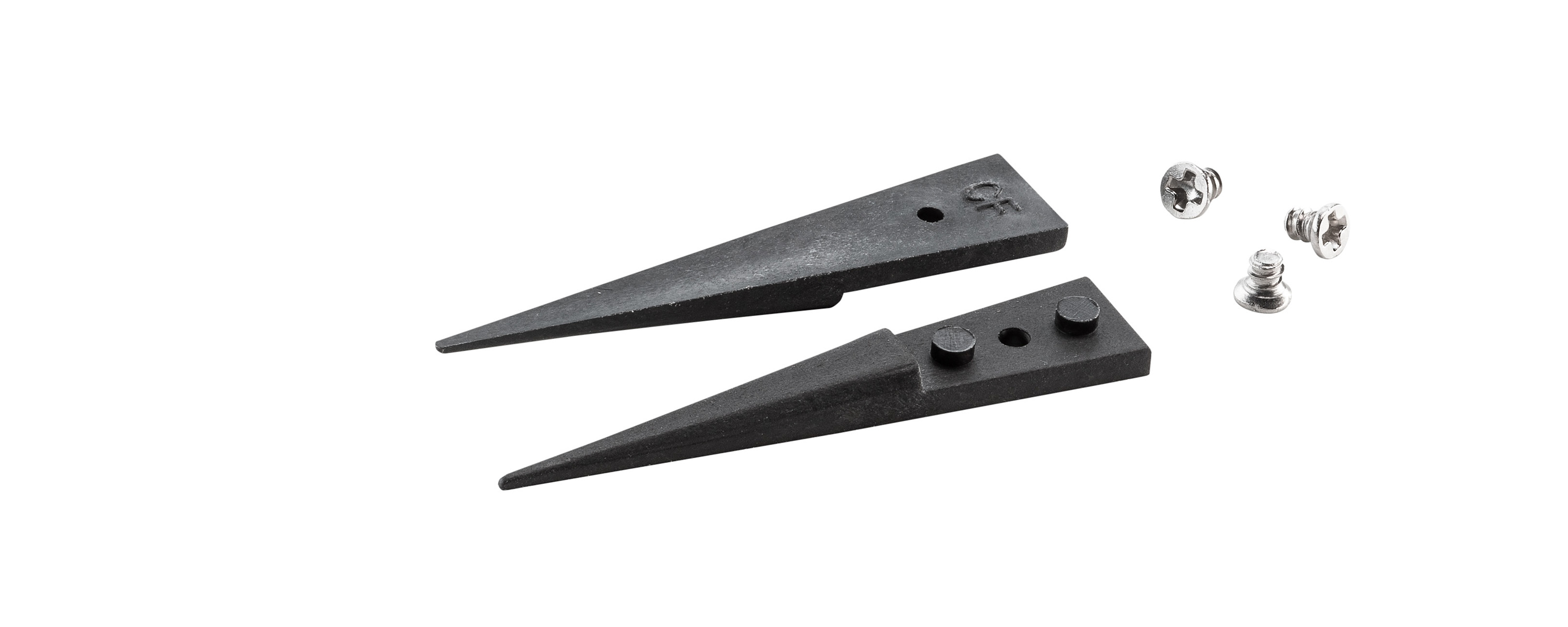 ideal-tek 40mm Carbon Fibre, Nylon Pointed, Fine, Straight ESD Safe Tweezer Tips