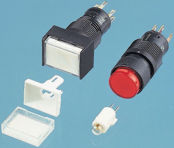 Omron Yellow Rectangular Push Button Lens