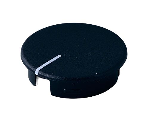 OKW 20 mm Knob Diameter Black Potentiometer Knob Round Shaft, A4120100
