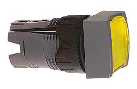 Schneider Electric XB6 Series, Yellow Push Button Head, Maintained, 16.2mm Cutout