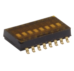 C & K 1 Way Surface Mount DIP Switch SPST, Flush, Recessed, Slide Actuator