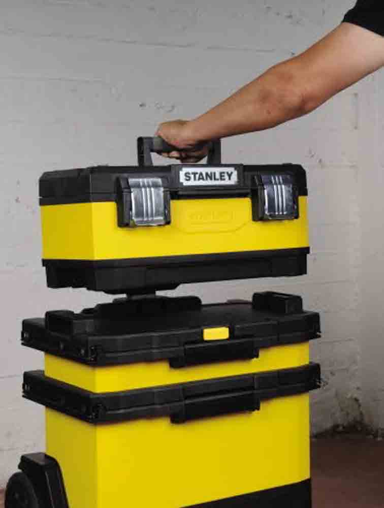 1-95-621 Stanley Rolling Workshop Plastic Tool Box 2 Wheels, 570 x 410 x 570mm