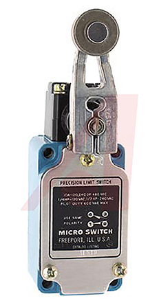 Honeywell LS Series Roller Lever Limit Switch, NO/NC, IP67, SPDT, Die Cast Zinc Housing, 120V ac Max, 10A Max