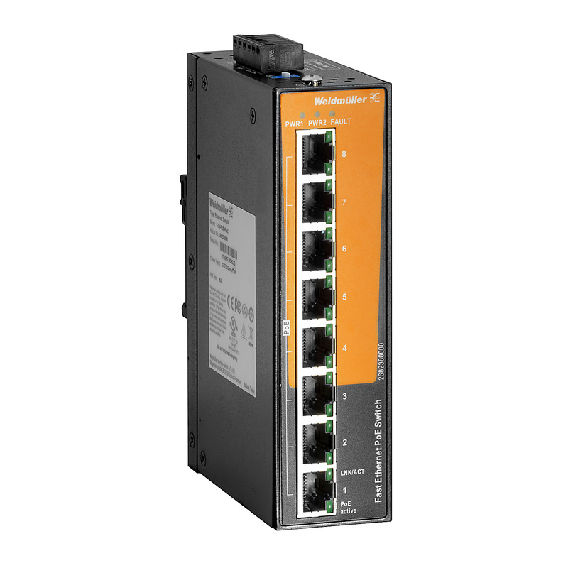 Weidmüller Unmanaged 8 x RJ45 Port Network Switch With PoE
