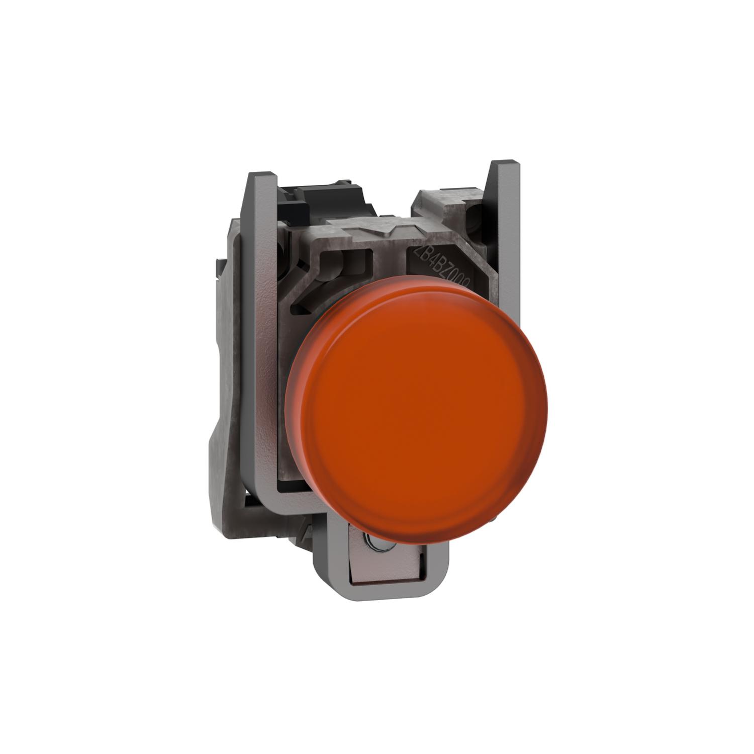 xb4bvb5 Schneider Electric Harmony XB4 Orange LED Pilot Light, 22mm Cutout, IP66, IP67, IP69, IP69K, 24 V ac/dc