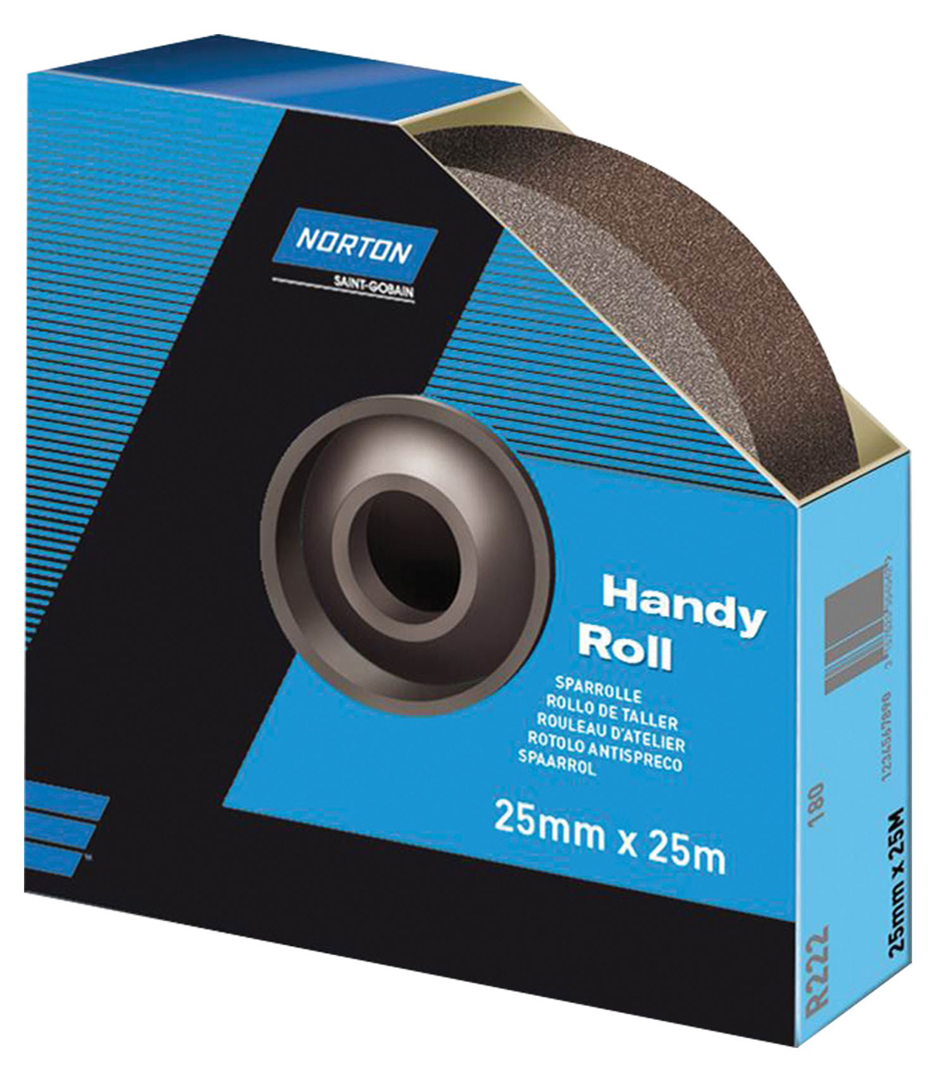Norton P40 Grit Coarse Sandpaper Roll, 25m x 25mm