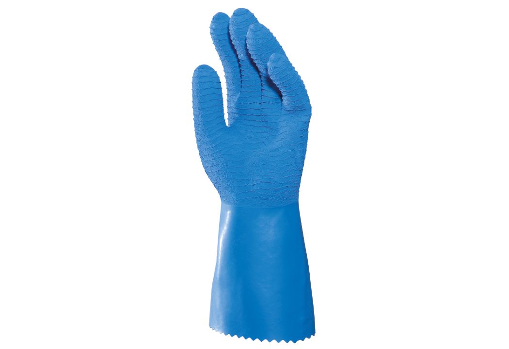 3432600-9 Mapa HARPON 326 Blue Natural Latex Work Gloves, Size 9