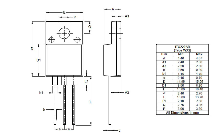 DiodesZetex 200 V Rectifier & Schottky Diode 3-Pin ITO-220AB