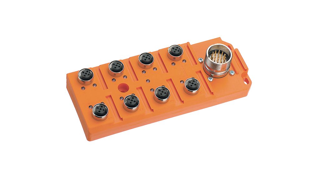 Lumberg ASBSV Series Distribution Unit, M12, 8 way, 8 port