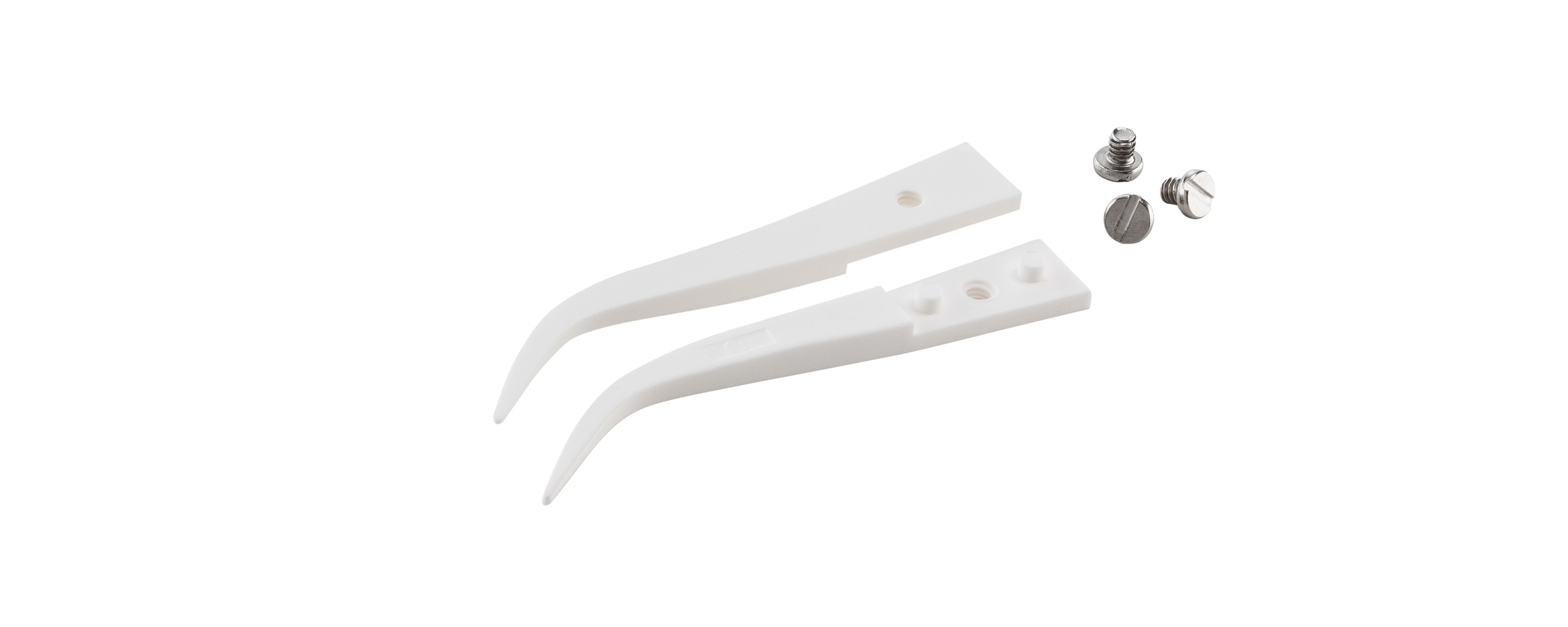 ideal-tek 45 mm Zirconia Toughened Aluminium Fine, Curved ESD Safe Tweezer Tips