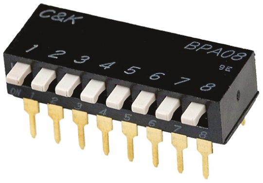 C & K 10 Way Through Hole DIP Switch SPST, Side Actuator