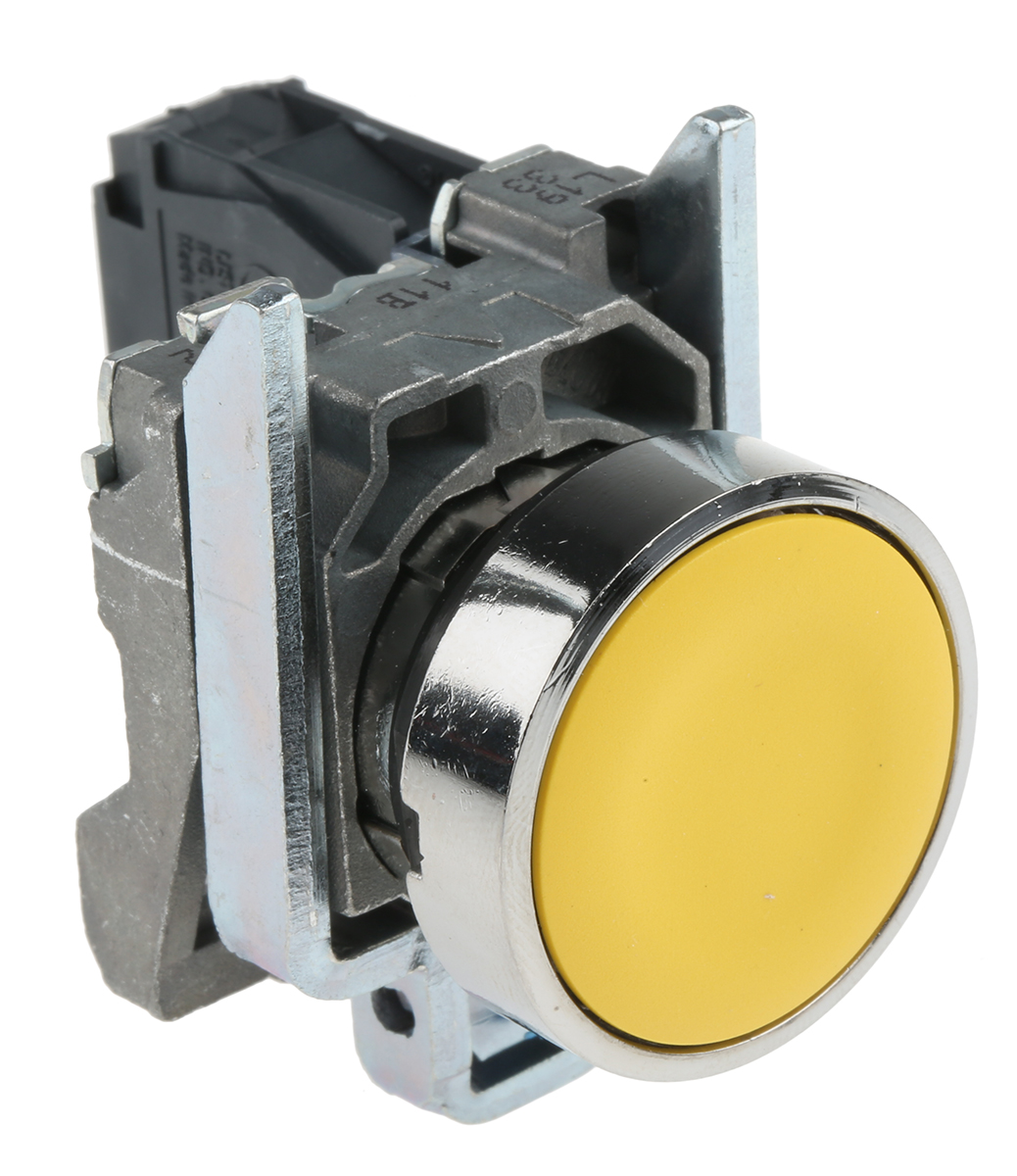 xb4ba51 Schneider Electric Harmony XB4 Yellow Push Button NO Spring Return