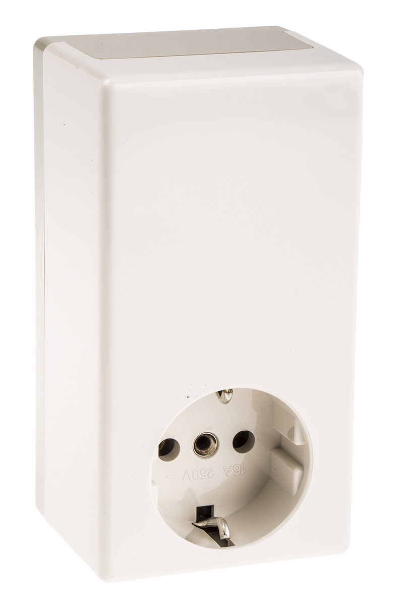 OKW White, Grey ABS Plug Case, IP40 55 mm, 120 mm, 110 mm