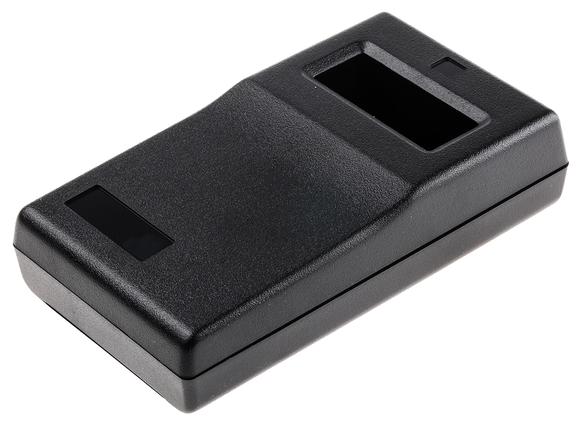 OKW Black ABS Handheld Enclosure Integral Battery Compartment Display Window, IP65, IP40, 145 mm x 37 mm x, 80 mm