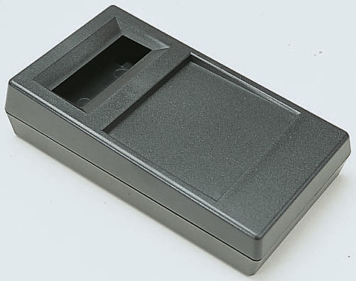 OKW HM Series Black ABS Handheld Enclosure Integral Battery Compartment Display Window, IP65, IP40, 180 mm x 44 mm x,