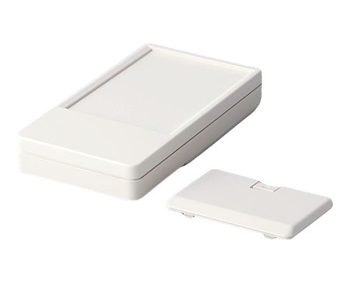 OKW A90 Series Off-White ABS Handheld Case Integral Battery Compartment, IP54, 120 mm x 22 mm x, 65 mm