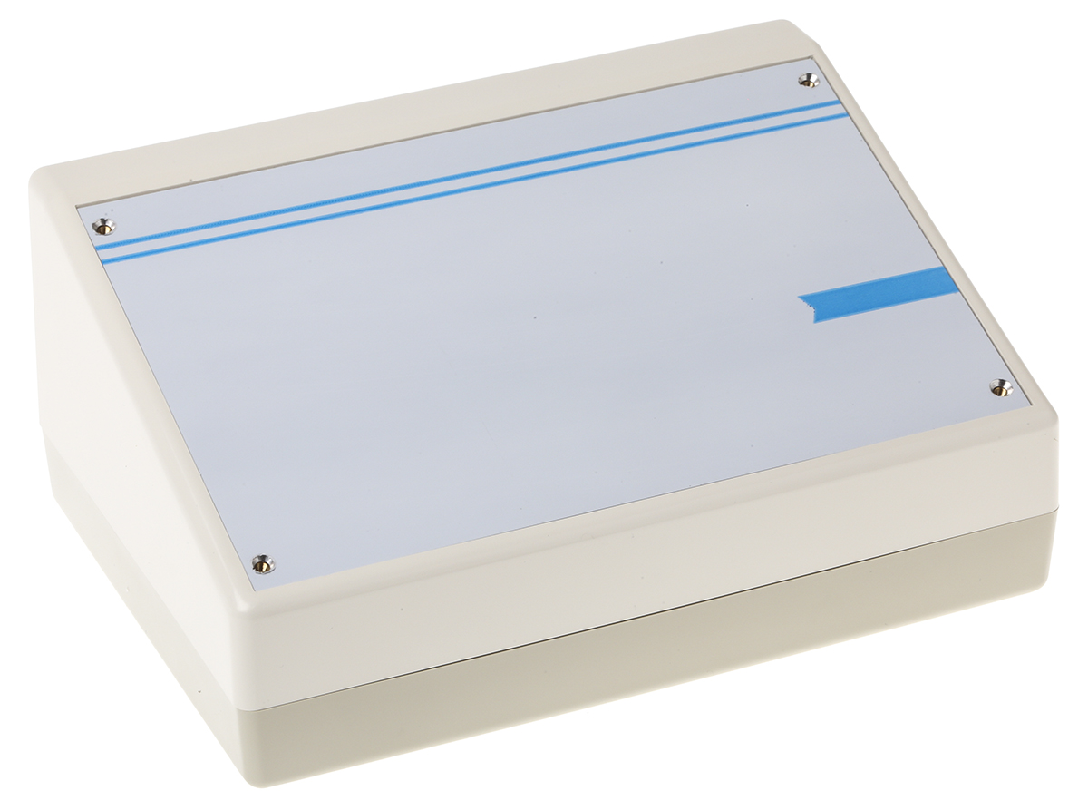 OKW DeskCase 190 Series White ABS Desktop Enclosure Sloped Front, 220 mm 100 mm, 156 mm