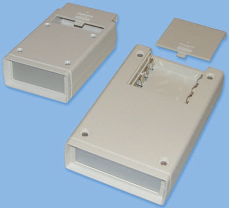 OKW Shell-Type Case Series White ABS Handheld Enclosure Integral Battery Compartment, IP65, 158 mm x 45 mm x, 95 mm