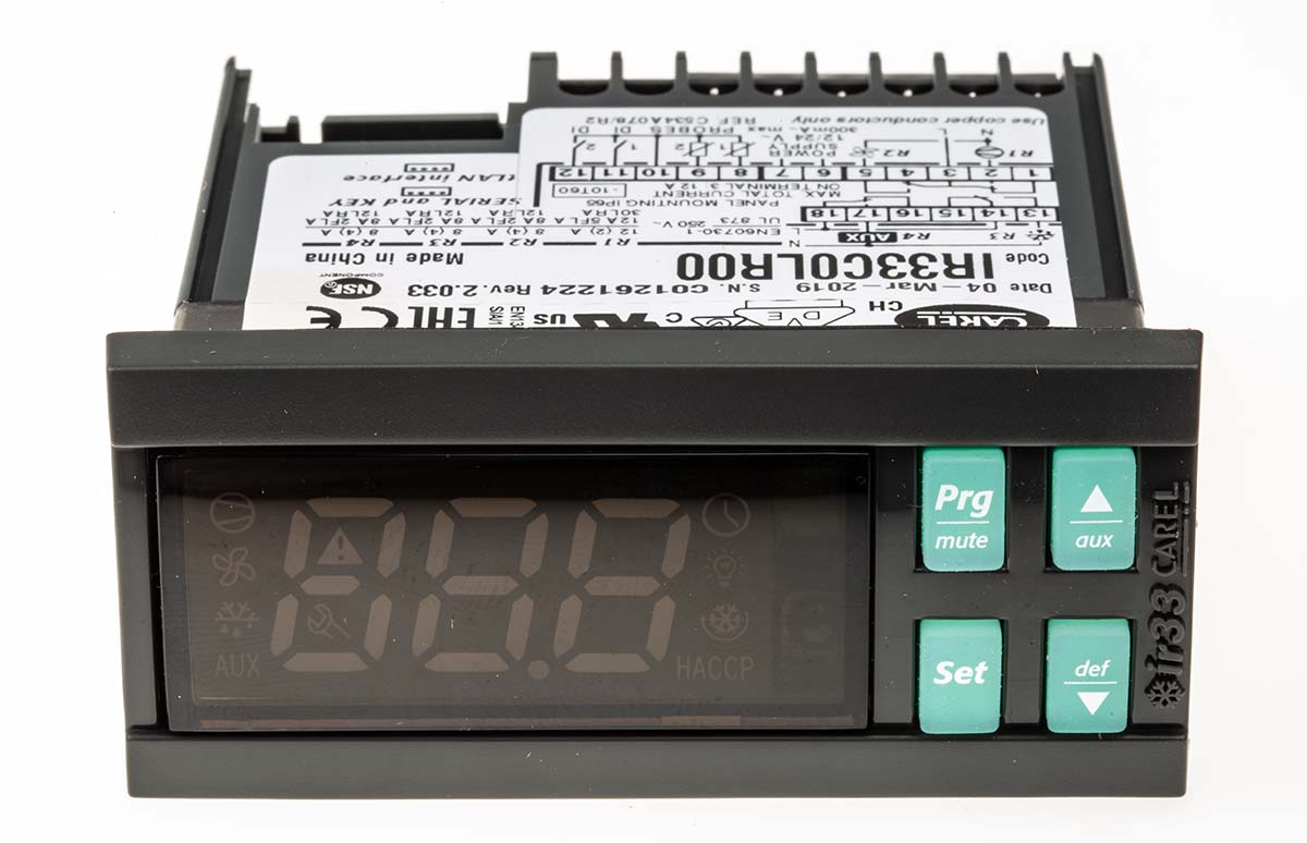 ir33c0lr00 Carel IR33 On/Off Temperature Controller, 76.2 x 34.2mm 2 Input, 4 Output, 12 → 24 V ac Supply Voltage