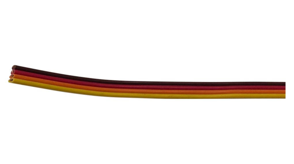 rnd-475-00808 Ribbon Cable,PVC,  4Pole 0.75mm²