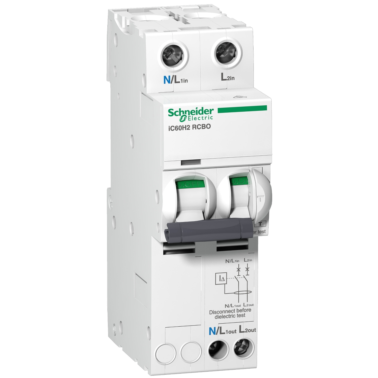 Schneider Electric Residual Current Circuit Breaker with Overload Protection, 25A Current Rating, 2-Pole, 30 mA Trip