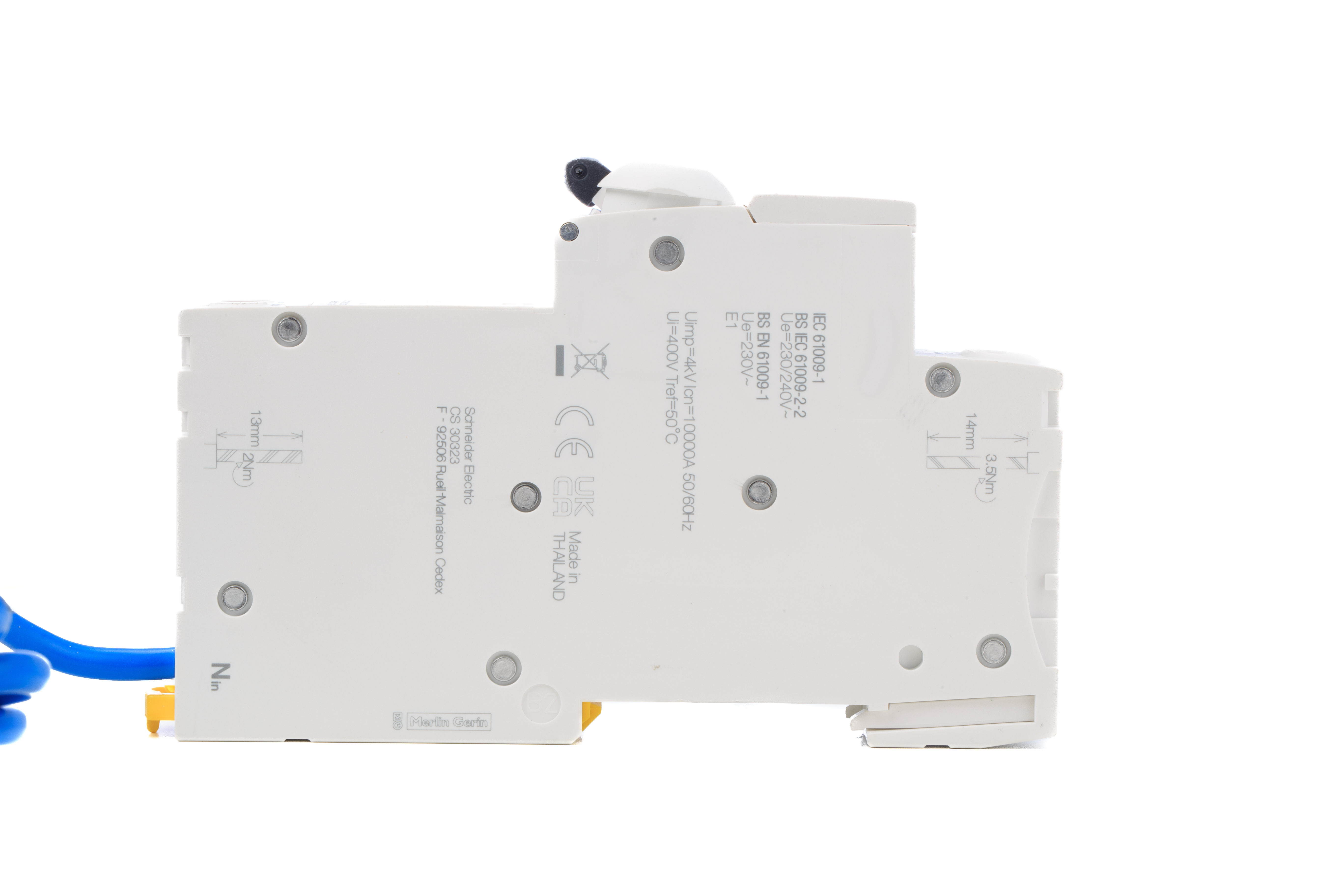 a9d11832 Schneider Electric Residual Current Circuit Breaker with Overload Protection, 32A Current Rating, 1-Pole, 30 mA Trip