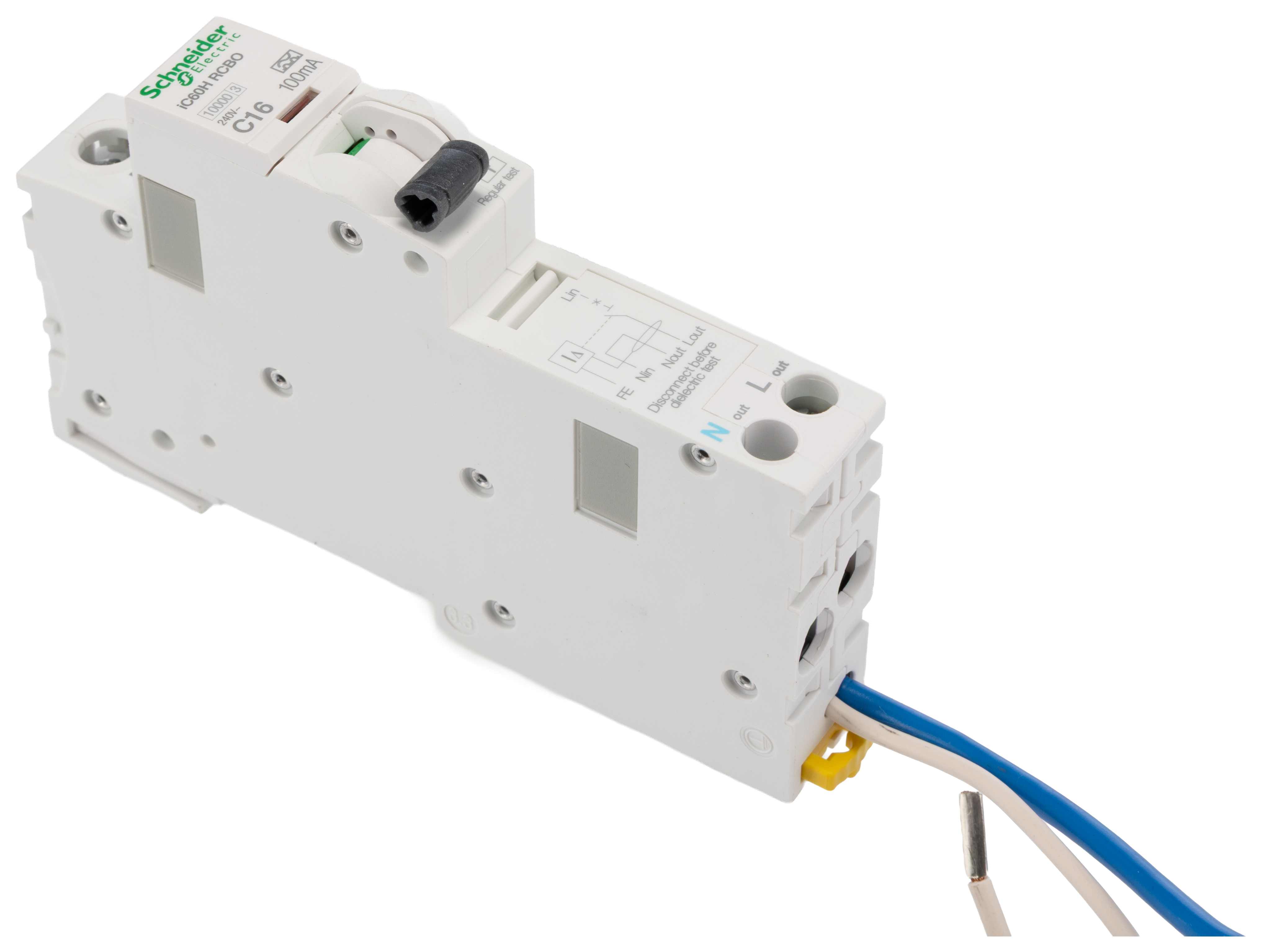 a9d12816 Schneider Electric Residual Current Circuit Breaker with Overload Protection, 16A Current Rating, 1-Pole, 100 mA Trip