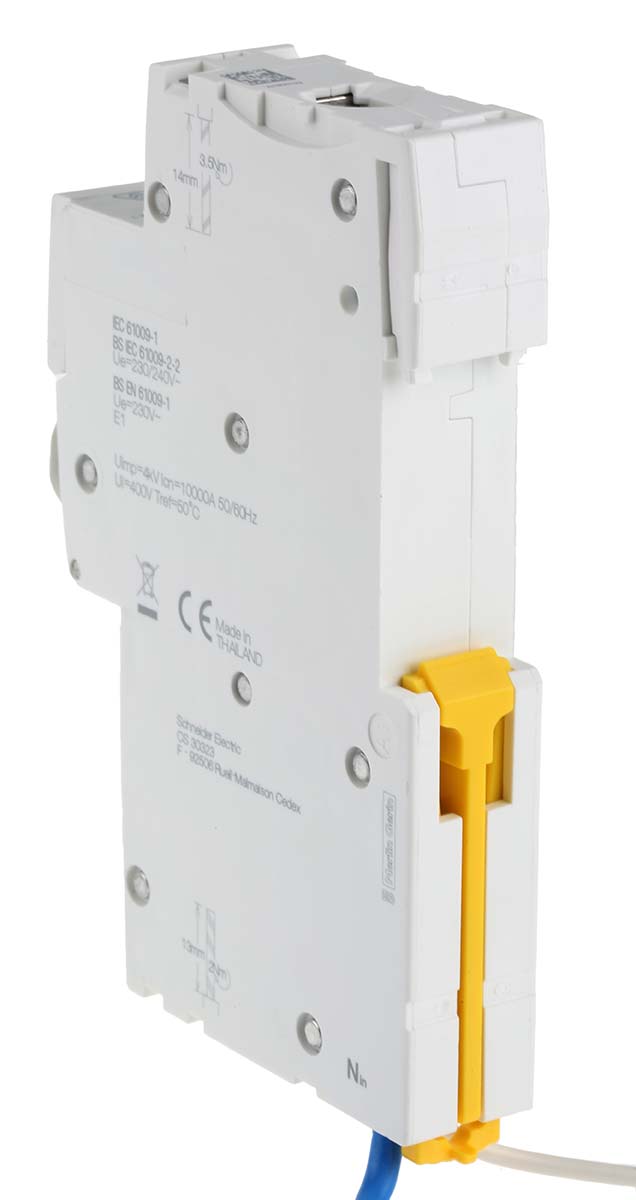 a9d31816 Schneider Electric Residual Current Circuit Breaker with Overload Protection, 16A Current Rating, 1-Pole, 30 mA Trip
