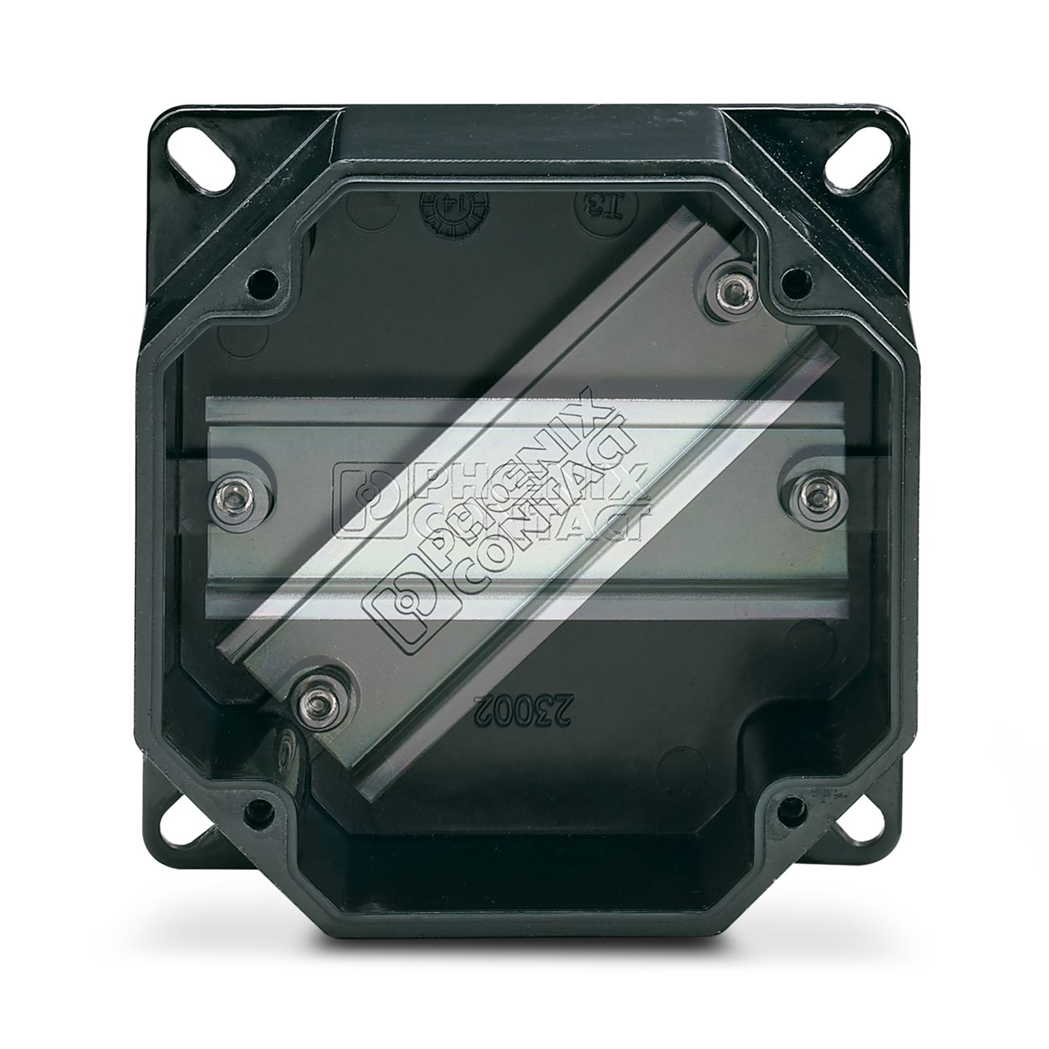 0899327 Phoenix Contact Black Glass Fibre Reinforced Polyester Junction Box, 81 x 81 x 75mm