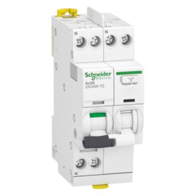 Schneider Electric Residual Current Circuit Breaker with Overload Protection, 25A Current Rating, 1-Pole, 30 mA Trip