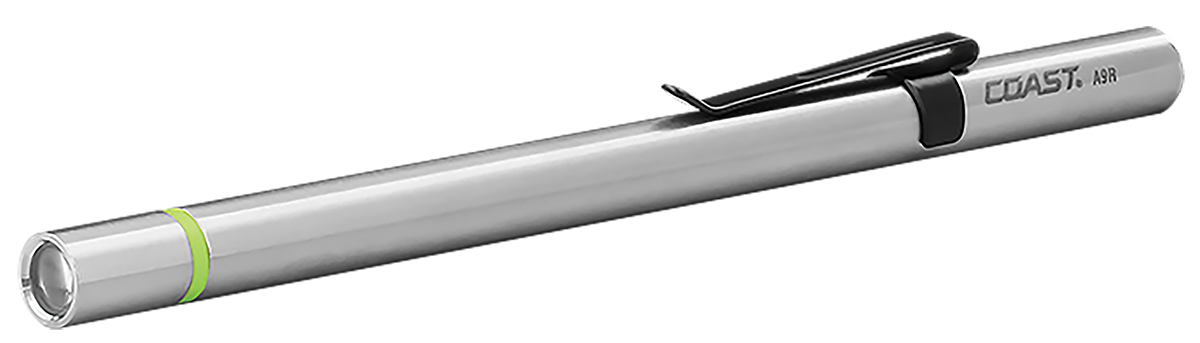 a9r Coast LED Pen Torch Silver Rechargeable 245 lm, 157 mm
