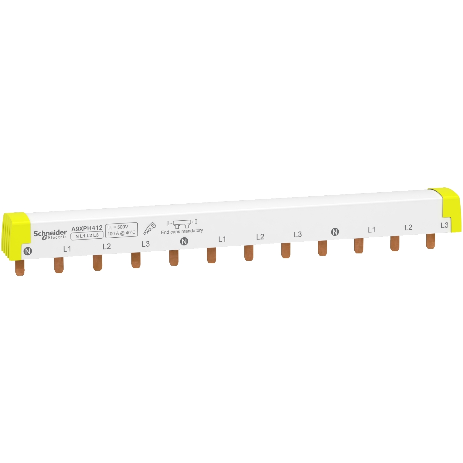 a9xph412 Schneider Electric Acti9 Acti9 4 Phase Busbar, 415 V ac, 18 mm Pitch