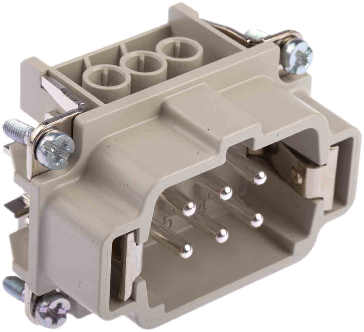 EPIC Connector Insert, 6 Way, 16A, Male, H-BE, Cable Mount, 600 V