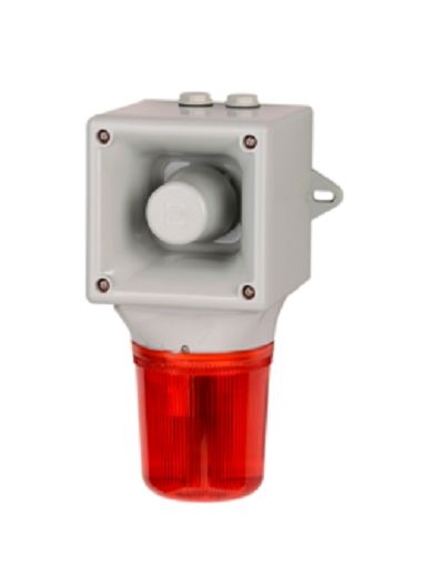 e2s AB105LDA Series Yellow, Green, Clear, Red, Amber, Blue LED Beacon, IP65 24V Wall 113 dB @ 1m