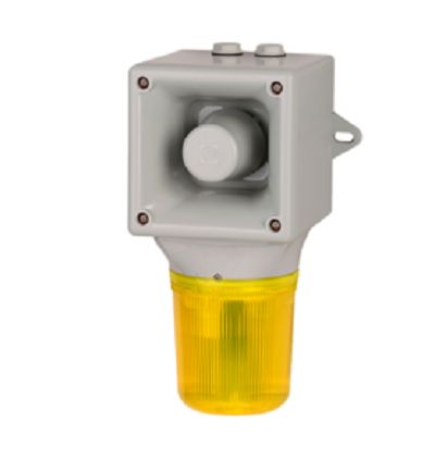 e2s AB105STR Series Amber, Blue, Clear Beacon-Sounder Combination, IP65 230V Wall 113 dB @ 1m