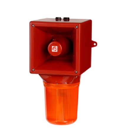 e2s AB121STR Series Red, Yellow, Green, Clear, Blue, Amber Beacon-Sounder Combination, IP65 115V Wall 126 dB @ 1m