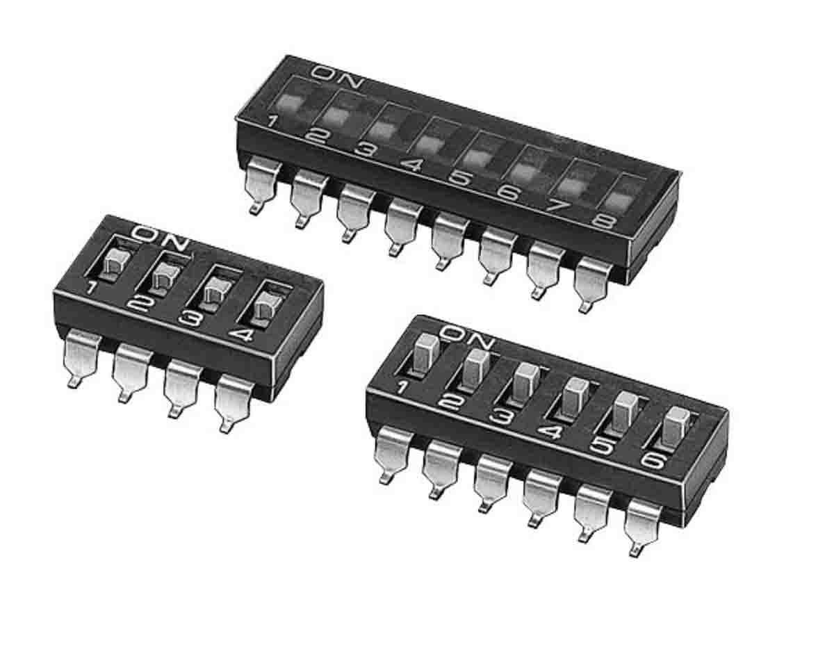 Omron 4 Way Surface Mount DIP Switch SPST, IP40