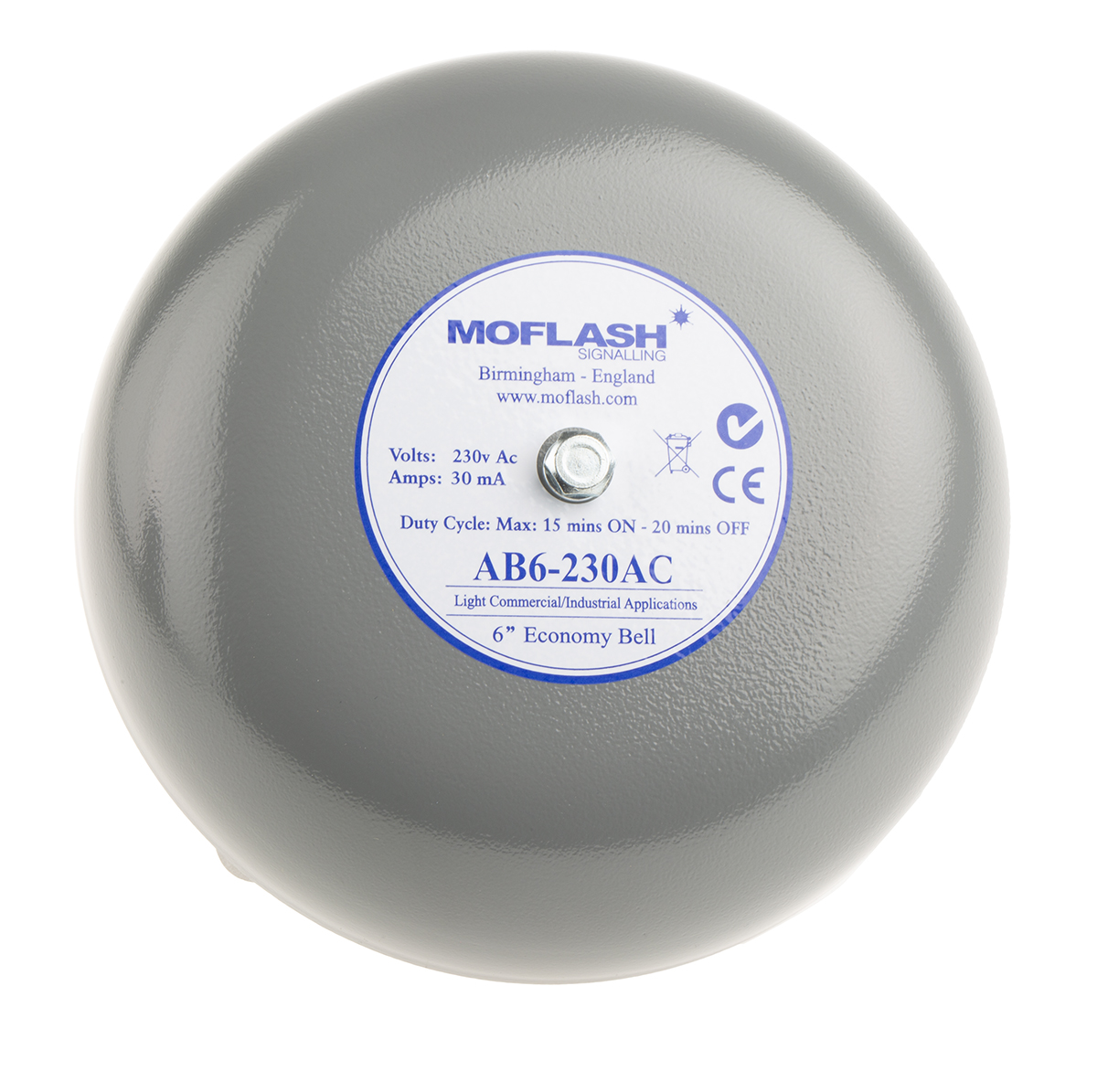 Moflash AB6 Series Siren Wall, IP44, AC 230V, 1-Tone 100 dB @ 1m