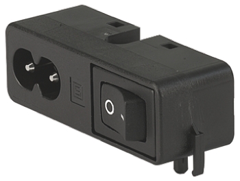 Schurter C8 Right Angle Panel Mount IEC Connector Male, 2.5A, 250 V