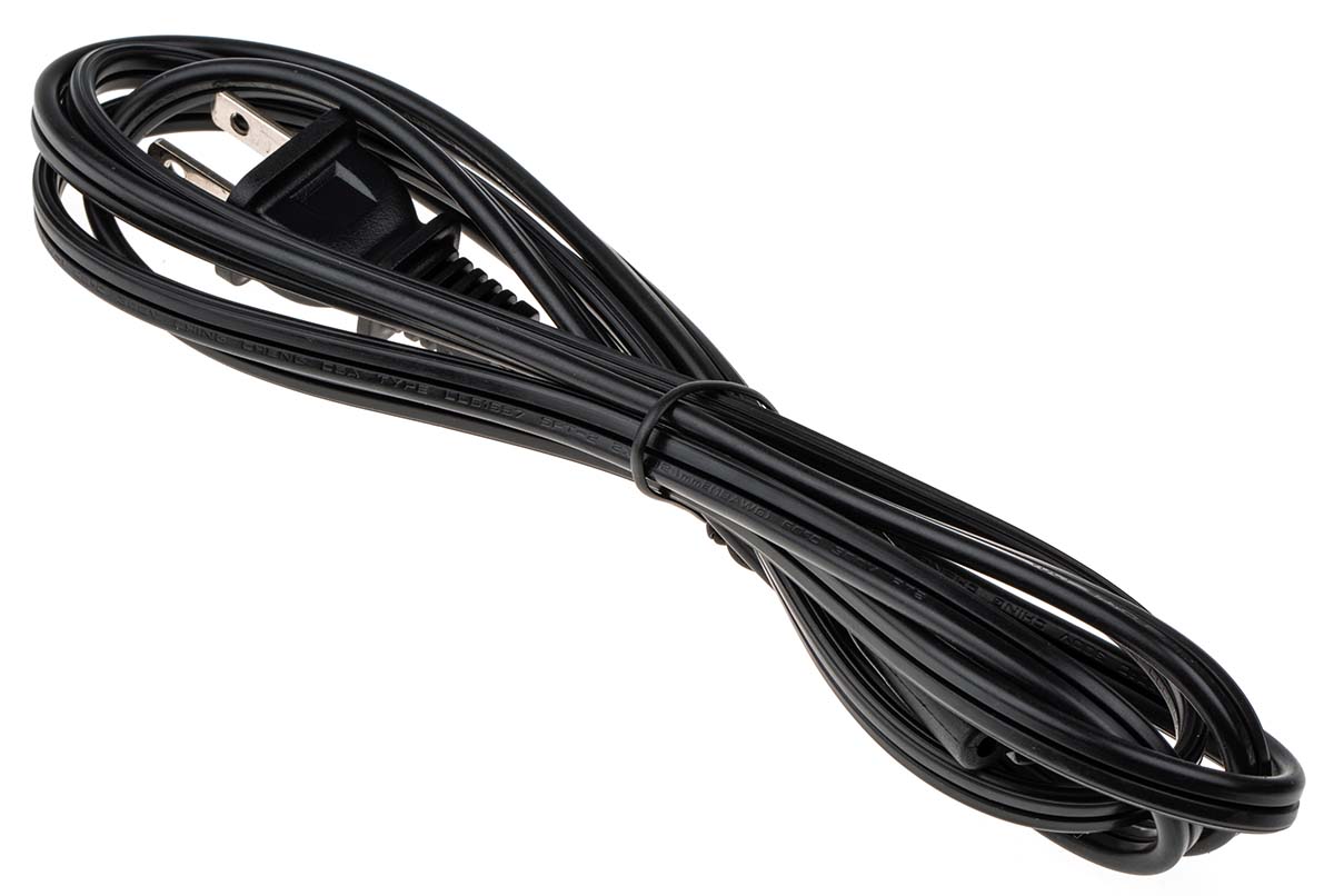 Phihong IEC C7 to NEMA 1-15 Power Cord, 1.8 m Black