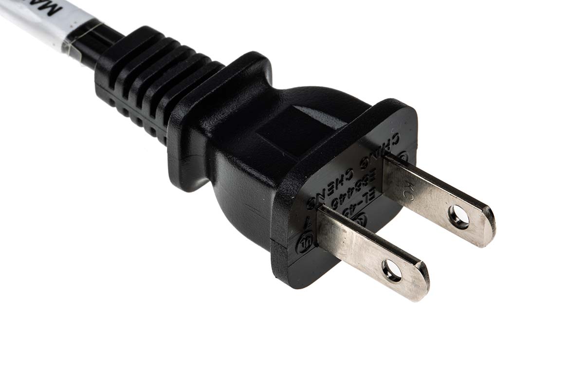 ac15wnar Phihong IEC C7 to NEMA 1-15 Power Cord, 1.8 m Black
