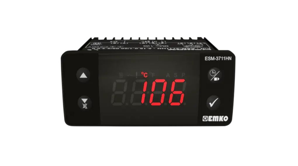 Emko ESM Panel Mount On/Off Temperature Controller, 76x34.5x71mm 1 Input, 1 Output Relay, 230 V ac Supply Voltage ON/OFF