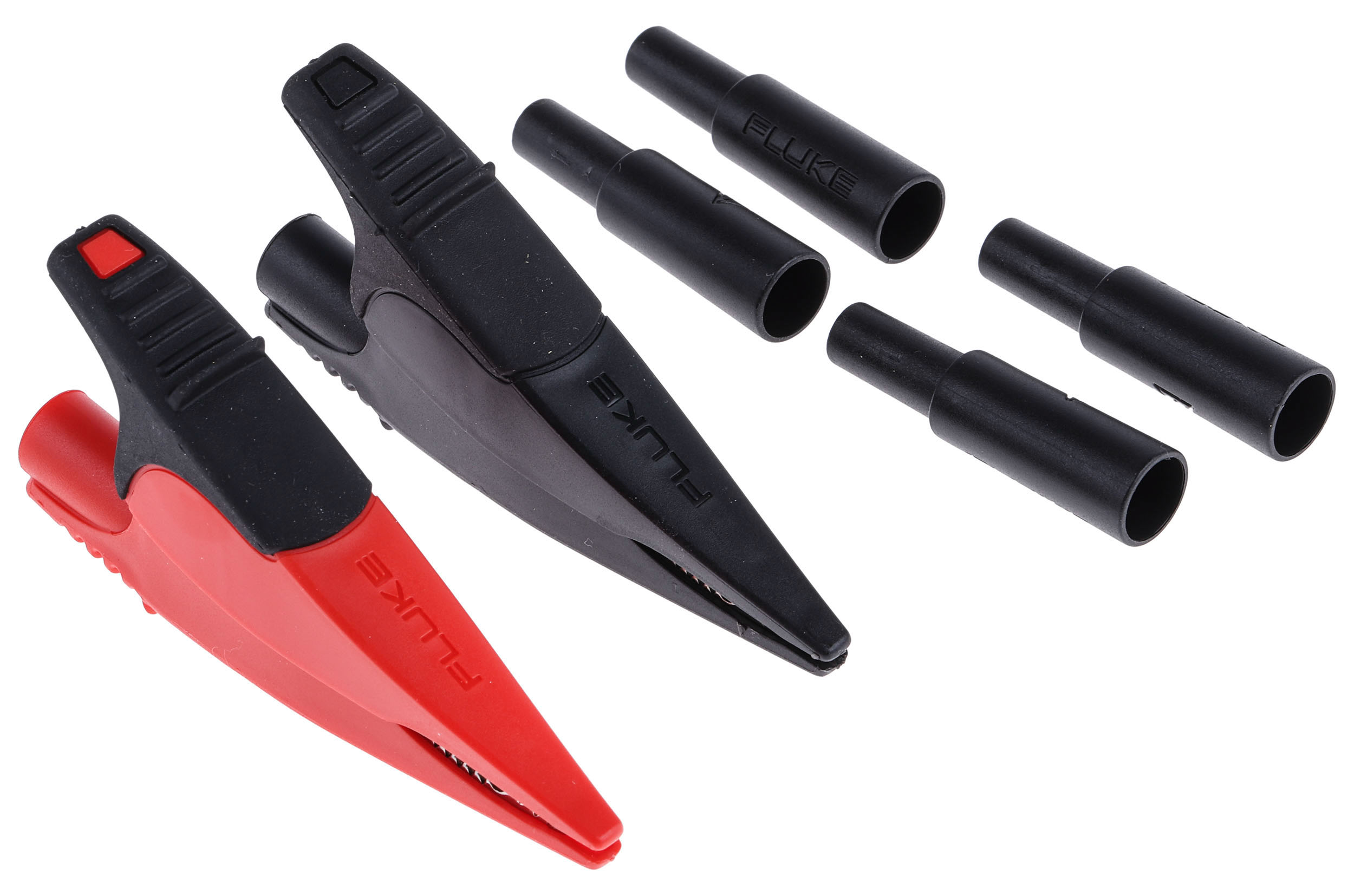 Fluke Crocodile Clip, Nickel Plated Steel Contact, Black, Red