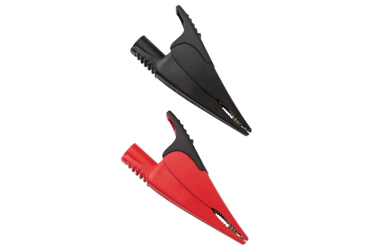 ac285 Fluke Crocodile Clip, Nickel Plated Steel Contact, Red, Black