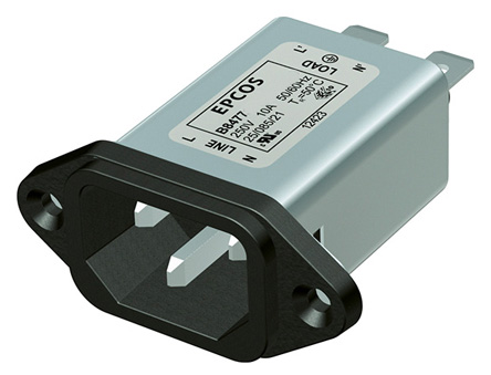 EPCOS 8A, 250 V ac/dc Panel Mount IEC Inlet Filter B84771M0008A000, Tab