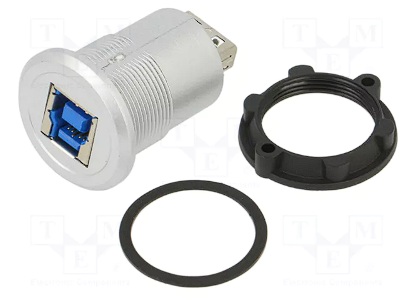 E-Pro Plastic USB Panel Jack USB 2.0 Head Female B Back Male A